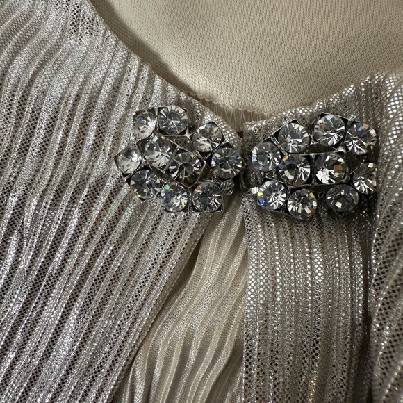 Cachet Evening Jacket & Tank Platinum Open Front with Sparkle Button Closure - Picture 5 of 11